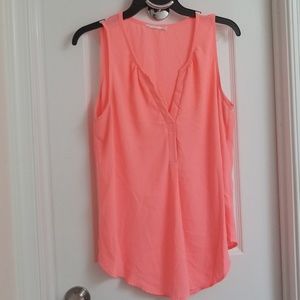 Lush. neon pink v-neck tank top